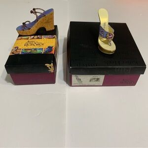 Just The Right Shoe Purple Heel Wedge Y2K 90s Lot of 2